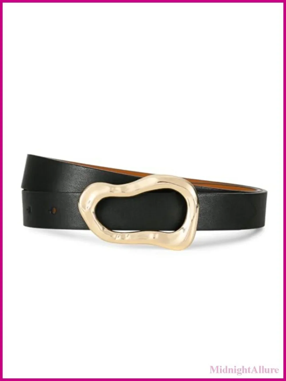 Leather Waist Belt Gold Buckle Trendy Accessory for Jeans Dresses